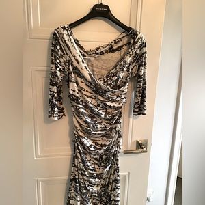Diane von Furstenberg ruched silk jersey dress, size 6